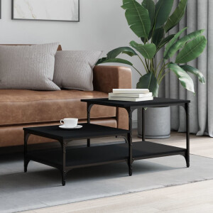 vidaXL Salontafel 100x50,5x45 cm bewerkt hout zwart