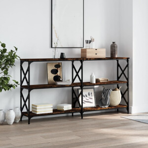 vidaXL Wandtafel 200x28x80,5 cm bewerkt hout gerookt eikenkleurig