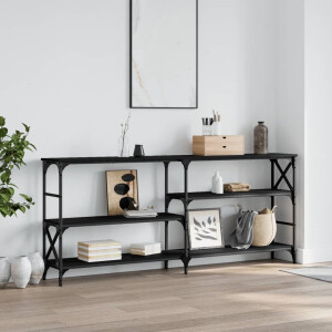 vidaXL Wandtafel 180x29x76,5 cm bewerkt hout zwart