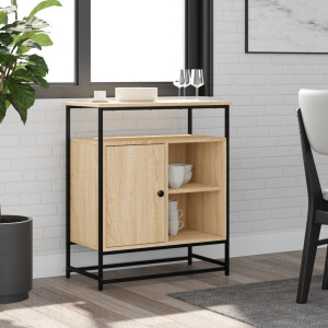 vidaXL Dressoir Sonoma Eiken 69x35x80 cm Bewerkt Hout
