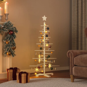 vidaXL Kerstdecoratie kerstboom 125 cm massief grenenhout