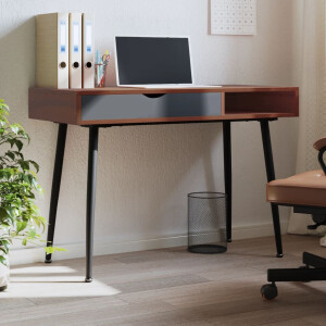 vidaXL Computerbureau 110x50x75 cm bewerkt hout bruin