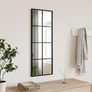 vidaXL Wandspiegel rechthoekig 30x80 cm ijzer zwart