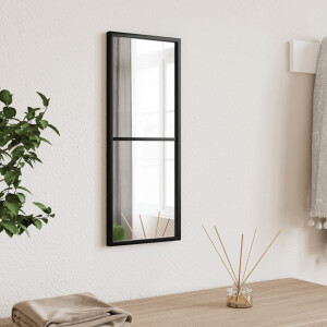 vidaXL Wandspiegel rechthoekig 20x50 cm ijzer zwart