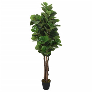 vidaXL Kunstplant vijgenboom 180 bladeren 150 cm groen