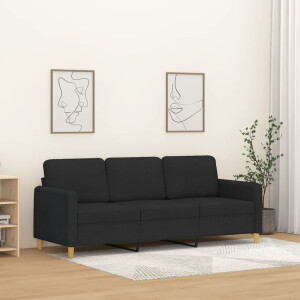 vidaXL Driezitsbank 180 cm stof zwart