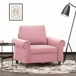 vidaXL Fauteuil 60 cm fluweel roze