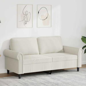 vidaXL Tweezitsbank 140 cm fluweel crèmekleurig