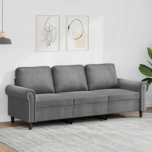 vidaXL Driezitsbank 180 cm fluweel donkergrijs