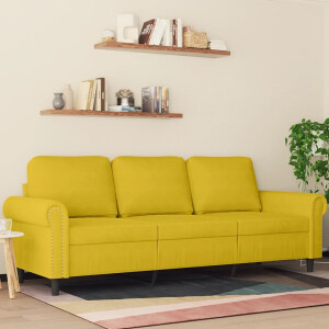 vidaXL Driezitsbank 180 cm fluweel geel
