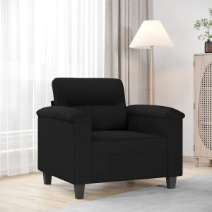 vidaXL Fauteuil 60 cm microvezelstof zwart