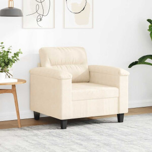 vidaXL Fauteuil 60 cm microvezelstof beige