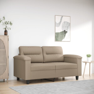 vidaXL Tweezitsbank 120 cm microvezelstof taupe