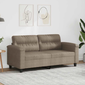 vidaXL Tweezitsbank 140 cm microvezelstof taupe