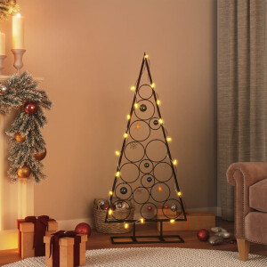 vidaXL Kerstdecoratie kerstboom 125 cm metaal zwart