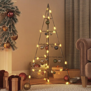 vidaXL Kerstdecoratie kerstboom 100 cm metaal zwart