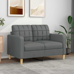 vidaXL Tweezitsbank 120 cm stof donkergrijs