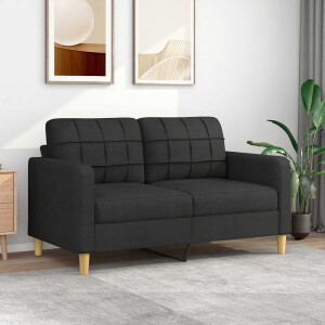 vidaXL Tweezitsbank 140 cm stof zwart