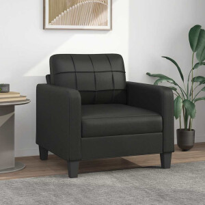 vidaXL Fauteuil 60 cm kunstleer zwart