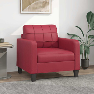 vidaXL Fauteuil 60 cm kunstleer wijnrood
