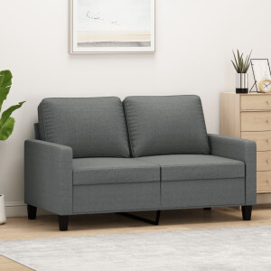 vidaXL Tweezitsbank 120 cm stof donkergrijs