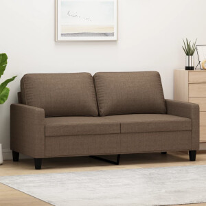 vidaXL Tweezitsbank 140 cm stof bruin