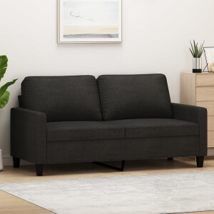 vidaXL Tweezitsbank 140 cm stof zwart