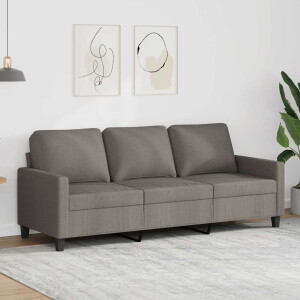 vidaXL Driezitsbank 180 cm stof taupe