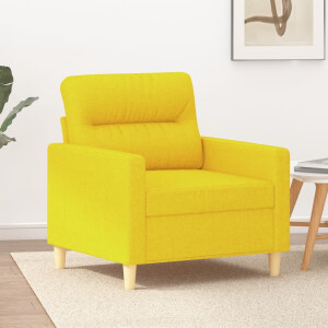 vidaXL Fauteuil 60 cm stof lichtgeel