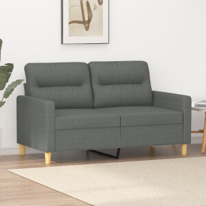 vidaXL Tweezitsbank 120 cm stof donkergrijs