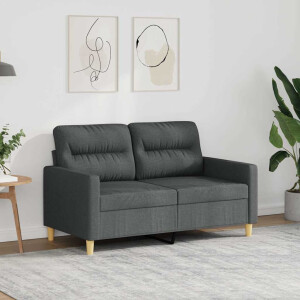 vidaXL Tweezitsbank 120 cm stof donkergrijs