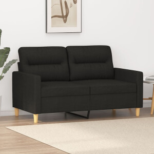 vidaXL Tweezitsbank 120 cm stof zwart