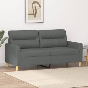 vidaXL Tweezitsbank 140 cm stof donkergrijs