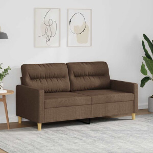 vidaXL Tweezitsbank 140 cm stof bruin