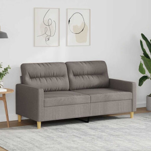 vidaXL Tweezitsbank 140 cm stof taupe