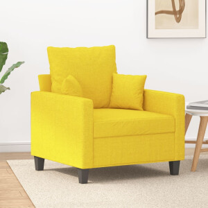 vidaXL Fauteuil 60 cm stof lichtgeel