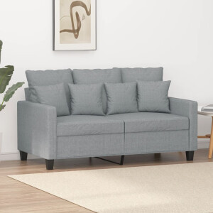 vidaXL Tweezitsbank 120 cm stof lichtgrijs