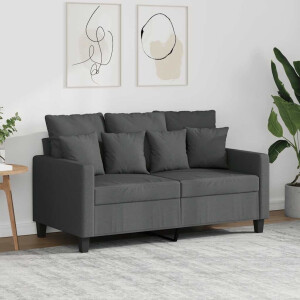 vidaXL Tweezitsbank 120 cm stof donkergrijs
