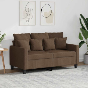 vidaXL Tweezitsbank 120 cm stof bruin
