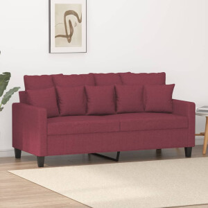 vidaXL Tweezitsbank 140 cm stof wijnrood
