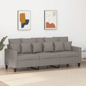 vidaXL Driezitsbank 180 cm stof taupe