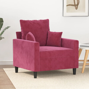 vidaXL Fauteuil 60 cm fluweel wijnrood