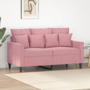 vidaXL Tweezitsbank 120 cm fluweel roze