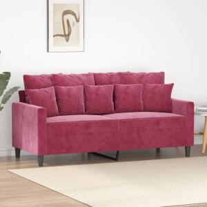 vidaXL Tweezitsbank 140 cm fluweel wijnrood