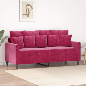 vidaXL Tweezitsbank 140 cm fluweel wijnrood
