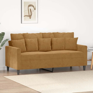 vidaXL Tweezitsbank 140 cm stof bruin