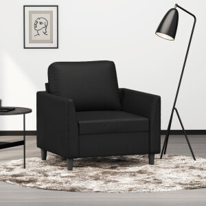 vidaXL Fauteuil 60 cm kunstleer zwart