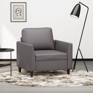 vidaXL Fauteuil 60 cm kunstleer grijs