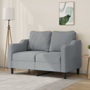 vidaXL Tweezitsbank 120 cm stof lichtgrijs