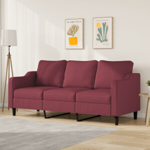 vidaXL Driezitsbank 180 cm stof wijnrood